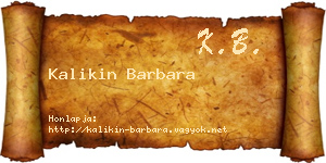 Kalikin Barbara névjegykártya
